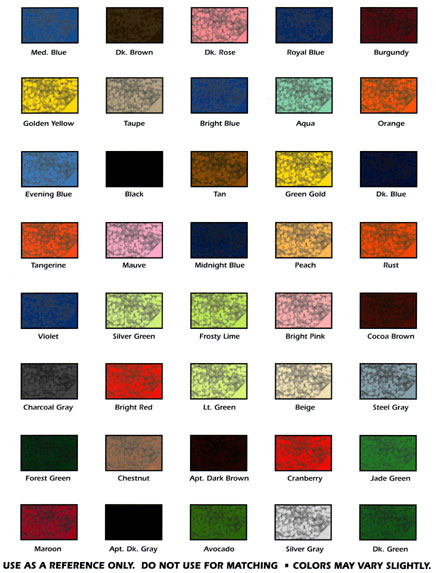 Carpet Dye Color Chart